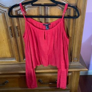 Forever 21 Red Cold Shoulder Top